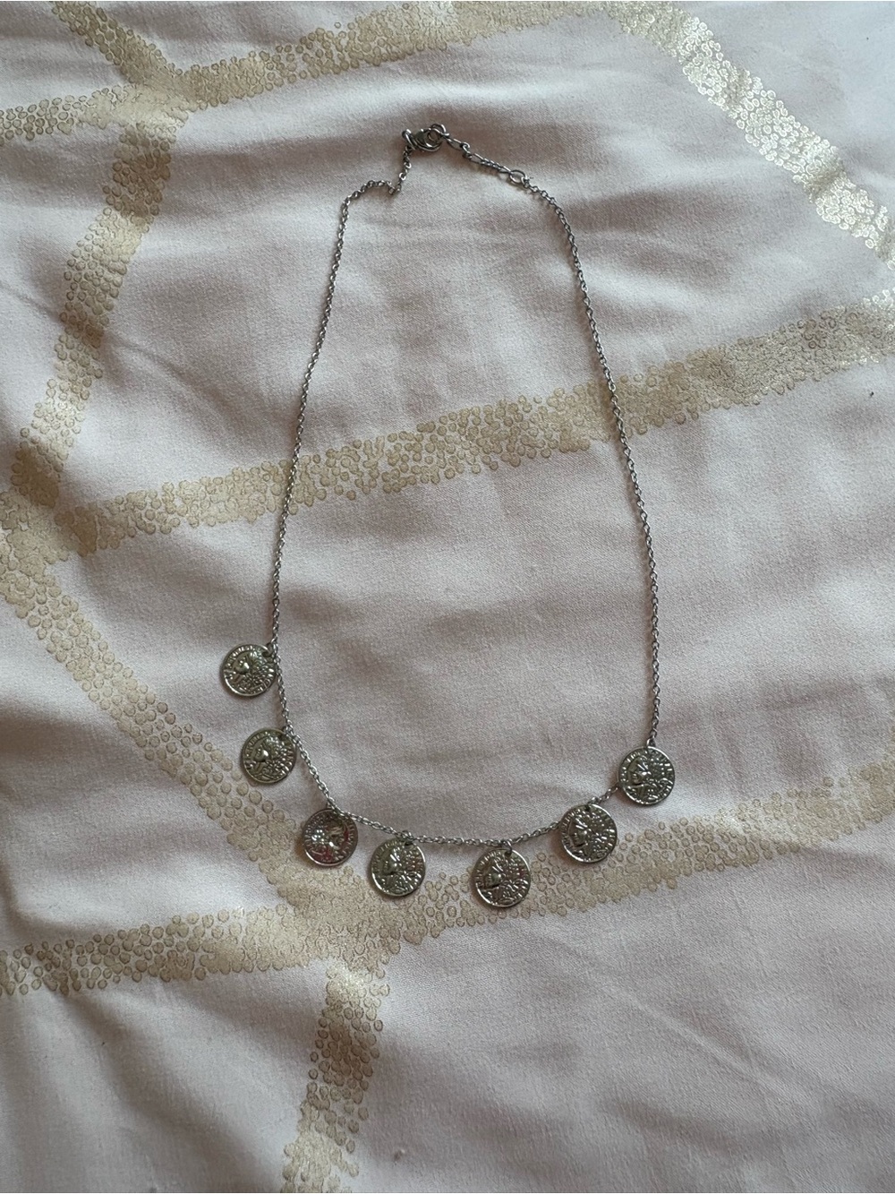 Brandy Melville Silver Coin Disc Charm Necklace